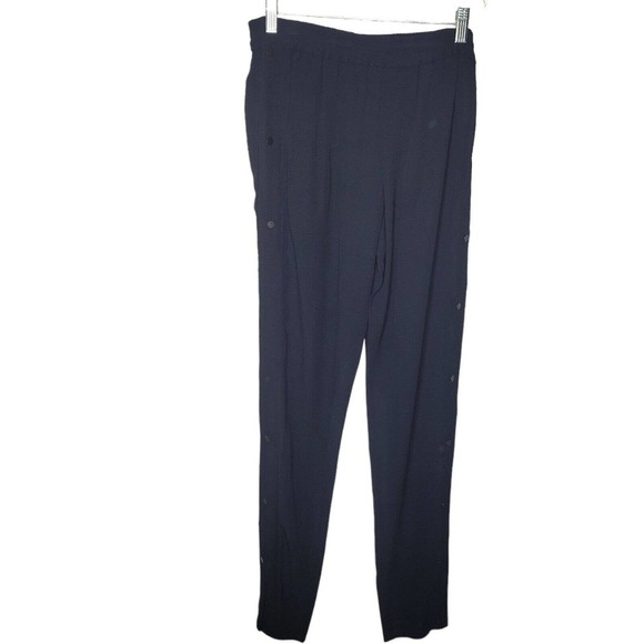 A.L.C. Womens Size 4 sm Black Pants slacks Side snap Button Up Pockets stretch